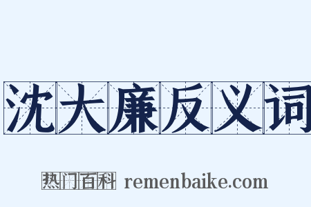 沈大廉反义词是什么意思的图片